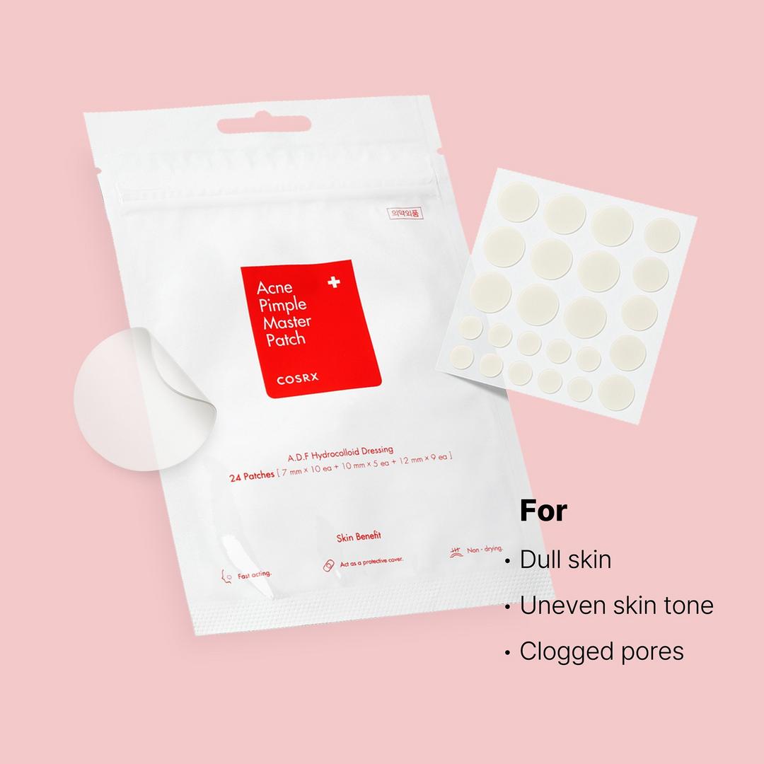 COSRX Pimple Master Patch applied on skin for acne treatment