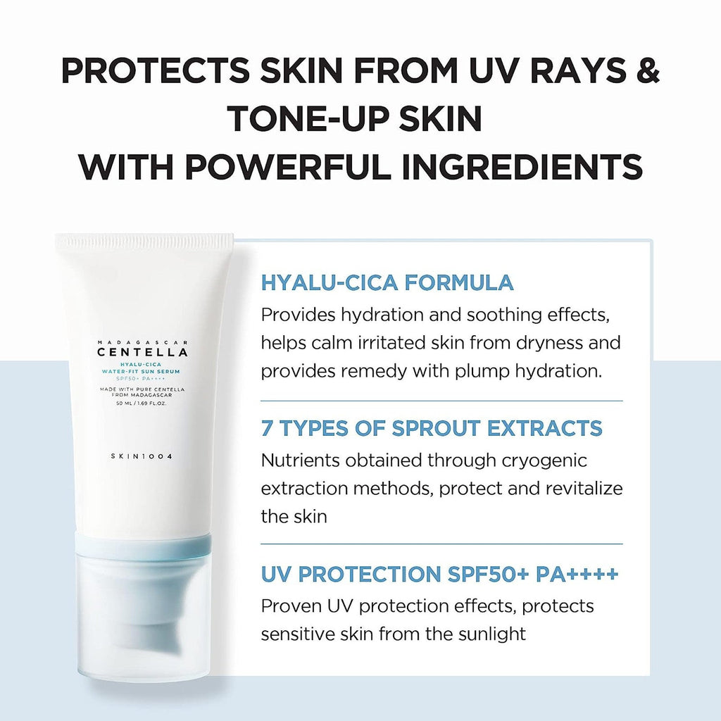 SKIN1004 Sun Serum centella asiatica and hyaluronic acid ingredients